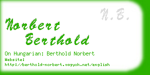 norbert berthold business card